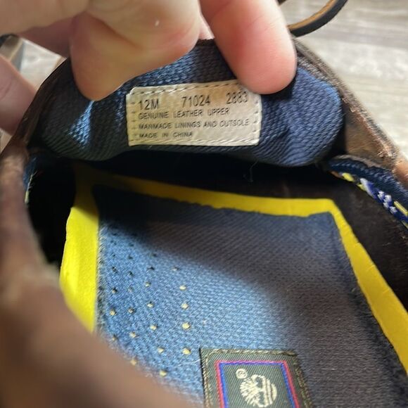 Timberland Brown Leather Mens Size 12M 2-Eye Lace Up Moccasin Boat Shoe 71024 - Picture 6 of 12